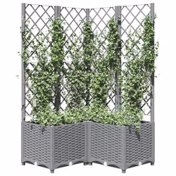Fioriera da Giardino con Graticcio Grigio Chiaro 80x80x136cm PPcod mxl 119040 - Vista aggiuntiva 3