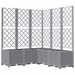 Fioriera Giardino con Graticcio Grigio Chiaro 120x120x136cm PPcod mxl 95108 - Vista aggiuntiva 2