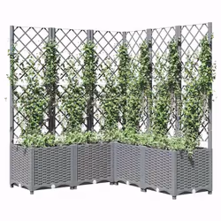 Fioriera Giardino con Graticcio Grigio Chiaro 120x120x136cm PPcod mxl 95108 - Vista aggiuntiva 3