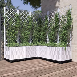 Questa fioriera da giardino con traliccio è un'ottima scelta per crescere piante rampicanti nel vostro giardino, patio e terr ...