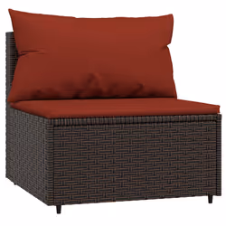 Divani Centrali da Giardino con Cuscini 2pz Polyrattan Marronecod mxl 130070