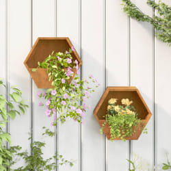 Vidaxl - Fioriere da Parete 2 pz Ruggine in Acciaio Corten 30x10x25 cm 68307