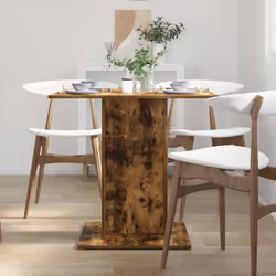 vidaXL Tavolo da Pranzo rovere fumo 80x80x75 cm Legno Multistrato - Vista aggiuntiva 3
