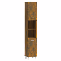 vidaXL Armadietto Bagno Rovere Fumo 30x30x179 cm in Legno Multistrato - Vista aggiuntiva 2