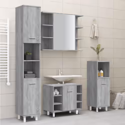 vidaXL Armadietto Bagno Grigio Sonoma 30x30x179cm in Legno Multistrato - Vista aggiuntiva 3