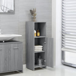 Armadietto Bagno, Mobile da Bagno Grigio Sonoma 30x30x95 cm in Legno Multistrato Vidaxl 6042