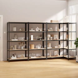 Set 4 scaffali con angolo con 5 ripiani in acciaio vari colori 90x40x180cm colore: Antracite