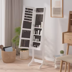 Specchio Autoportante Bianco 34x37x146 cmcod mxl 79298 - Vista aggiuntiva 3