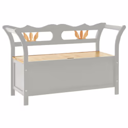 Panca Grigia 107x45x75,5 cm Legno Massello di Abetecod mxl 81382