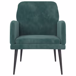 vidaXL Poltrona Verde Scuro 62x79x79 cm Velluto - Vista aggiuntiva 3