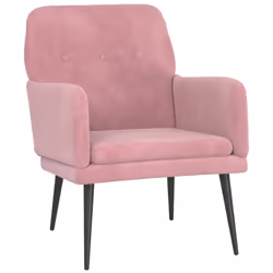 vidaXL Poltrona Rosa 62x79x79 cm Velluto - Vista aggiuntiva 2
