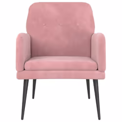 vidaXL Poltrona Rosa 62x79x79 cm Velluto - Vista aggiuntiva 3