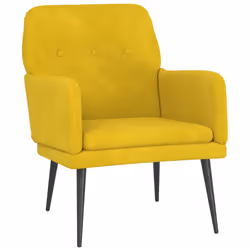 vidaXL Poltrona Gialla 62x79x79 cm Velluto - Vista aggiuntiva 2