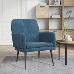 vidaXL Poltrona Blu 62x79x79 cm Velluto