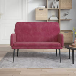 Vidaxl - Panca Rosso Vino 108x79x79 cm in Velluto 49638