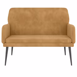 Panca Marrone 108x79x79 cm in Vellutocod mxl 118573 - Vista aggiuntiva 3