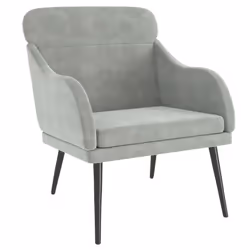 VidaXL 351436, Velluto, Grigio, Schiuma, 110 kg, 630 mm, 760 mm