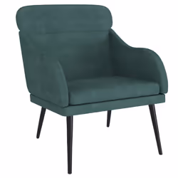 vidaXL Poltrona Verde Scuro 63x76x80 cm Velluto - Vista aggiuntiva 2