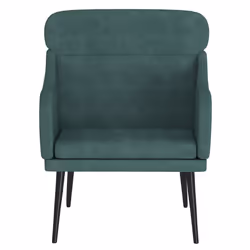 vidaXL Poltrona Verde Scuro 63x76x80 cm Velluto - Vista aggiuntiva 3