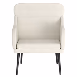 vidaXL Poltrona Crema 63x76x80 cm Velluto - Vista aggiuntiva 3