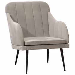 vidaXL Poltrona Grigio Chiaro 63x76x80 cm Velluto - Vista aggiuntiva 2