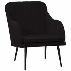 vidaXL Poltrona Nera 63x76x80 cm Velluto - Vista aggiuntiva 2