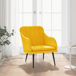 vidaXL Poltrona Gialla 63x76x80 cm Velluto