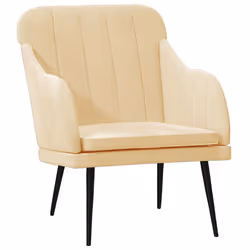 vidaXL Poltrona Crema 63x76x80 cm Velluto - Vista aggiuntiva 2
