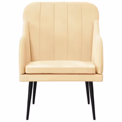 vidaXL Poltrona Crema 63x76x80 cm Velluto - Vista aggiuntiva 3