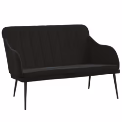 vidaXL Panca Nera 110x76x80 cm in Velluto - Vista aggiuntiva 2