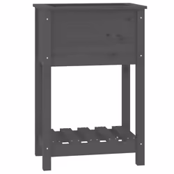 vidaXL Fioriera con Mensola Grigia 54x34,5x81cm Legno Massello di Pino - Vista aggiuntiva 2