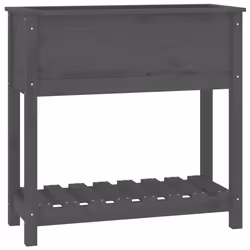 vidaXL Fioriera con Mensola Grigia 82,5x34,5x81cm Legno Massello Pino - Vista aggiuntiva 2