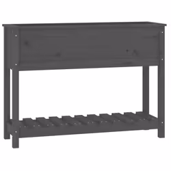 vidaXL Fioriera con Mensola Grigia 111,5x34,5x81cm Legno Massello Pino - Vista aggiuntiva 2