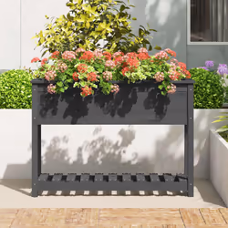 vidaXL Fioriera con Mensola Grigia 111,5x34,5x81cm Legno Massello Pino - Vista aggiuntiva 3