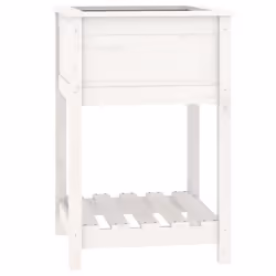 vidaXL Fioriera con Mensola Bianca 54x54x81 cm Legno Massello di Pino - Vista aggiuntiva 2