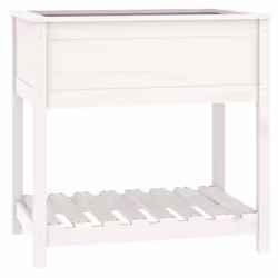 vidaXL Fioriera con Mensola Bianca 82,5x54x81cm in Legno Massello Pino - Vista aggiuntiva 2