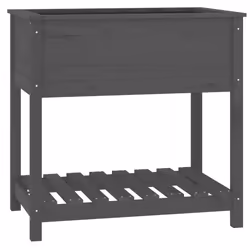 vidaXL Fioriera con Mensola Grigia 82,5x54x81cm in Legno Massello Pino - Vista aggiuntiva 2