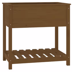 Fioriera con Mensola Miele 82,5x54x81 cm in Legno Massello Pinocod mxl 105471 - Vista aggiuntiva 2