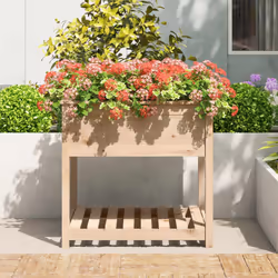 Fioriera con Mensola 82,5x82,5x81 cm in Legno Massello di Pinocod mxl 80631 - Vista aggiuntiva 3
