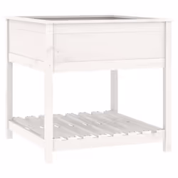 vidaXL Fioriera con Mensola Bianca 82,5x82,5x81 cm Legno Massello Pino - Vista aggiuntiva 2