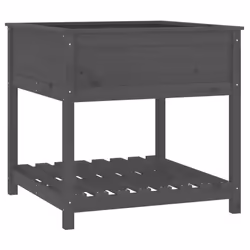 vidaXL Fioriera con Mensola Grigia 82,5x82,5x81 cm Legno Massello Pino - Vista aggiuntiva 2
