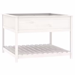 vidaXL Fioriera Mensola Bianca 111,5x111,5x81cm Legno Massello di Pino - Vista aggiuntiva 2