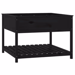 vidaXL Fioriera con Mensola Nera 111,5x111,5x81 cm Legno Massello Pino - Vista aggiuntiva 2