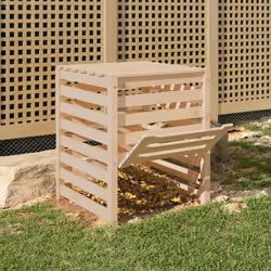 vidaXL Compostiera 63,5x63,5x77,5 cm in Legno Massello di Pino - Vista aggiuntiva 3