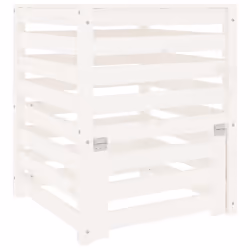 vidaXL Compostiera Bianca 63,5x63,5x77,5 cm in Legno Massello di Pino - Vista aggiuntiva 2