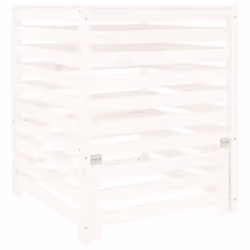 vidaXL Compostiera Bianca 82,5x82,5x99,5 cm in Legno Massello di Pino - Vista aggiuntiva 2