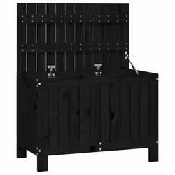 Contenitore da Giardino Nero 76x42,5x54 cm Legno Massello Pinocod mxl 97243 - Vista aggiuntiva 2