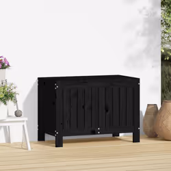 Contenitore da Giardino Nero 76x42,5x54 cm Legno Massello Pinocod mxl 97243 - Vista aggiuntiva 3