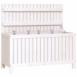 vidaXL Contenitore da Giardino Bianco 115x49x60 cm Legno Massello Pino - Vista aggiuntiva 2