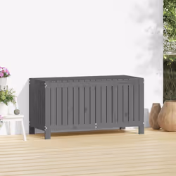 vidaXL Contenitore da Giardino Grigio 115x49x60 cm Legno Massello Pino - Vista aggiuntiva 3